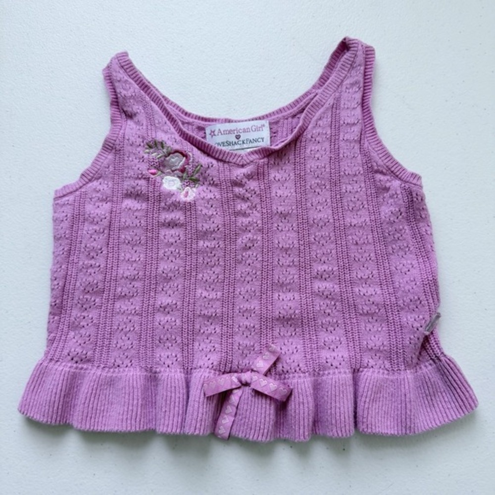 🔆American Girl LoveShackFancy Garden Party Peplum Knit Top Girls Size 6 Preowned